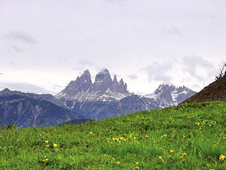 le Tre Cime di Lavaredo al termine del sent. segn. 1262 al Pian dei Buoi